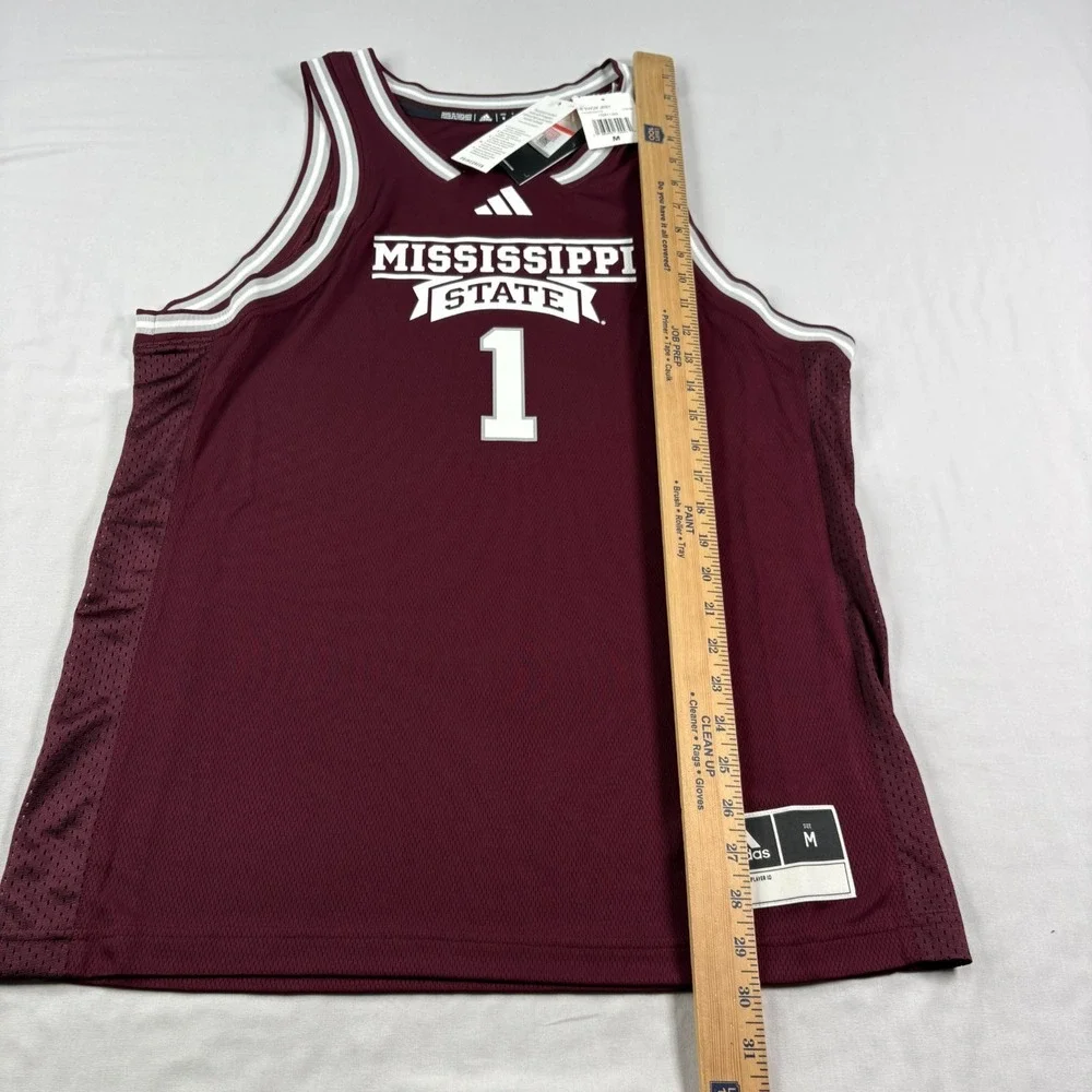 Mississippi State Bulldogs Jersey Mens M Red Adidas Basketball Swingman NCAA NEW